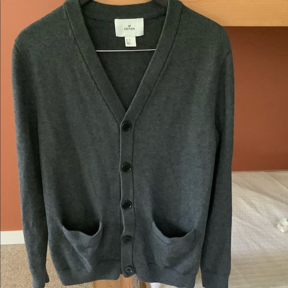 H&M Edition wool blend cardigan, size XS, dark grey - Picture 2 of 5
